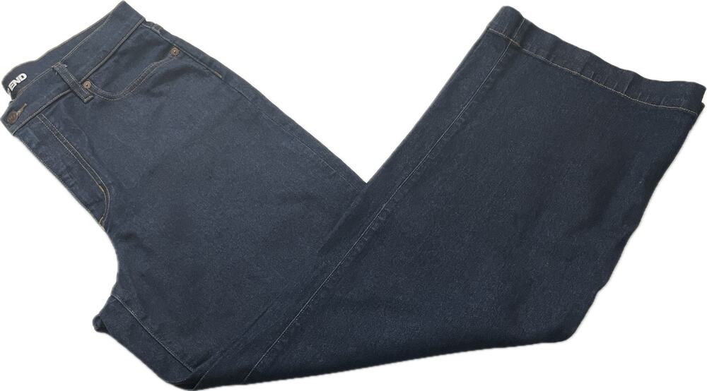 Land's End Women's Recover High Rise Wide Leg Blue Jeans, River Rinse, 14